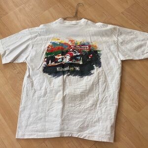 Vintage 1996 Marlboro Team Penske F1 Racing Tshirt XL Milwaukee - Discolor